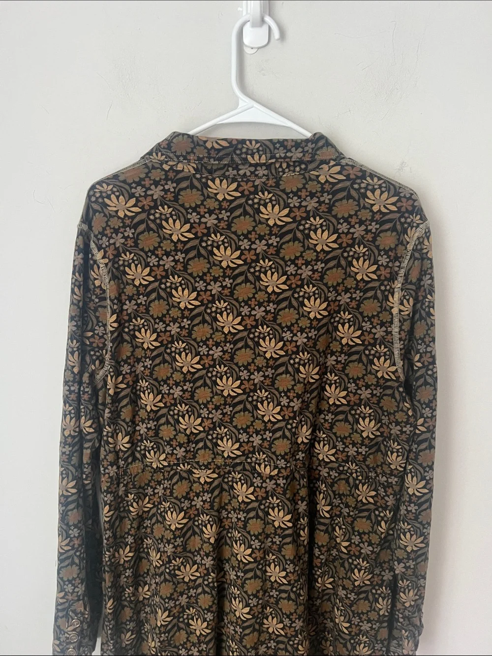 Natural Life, button front floral midi dress, boho cottagecore, prairie Sz Lg ♟️